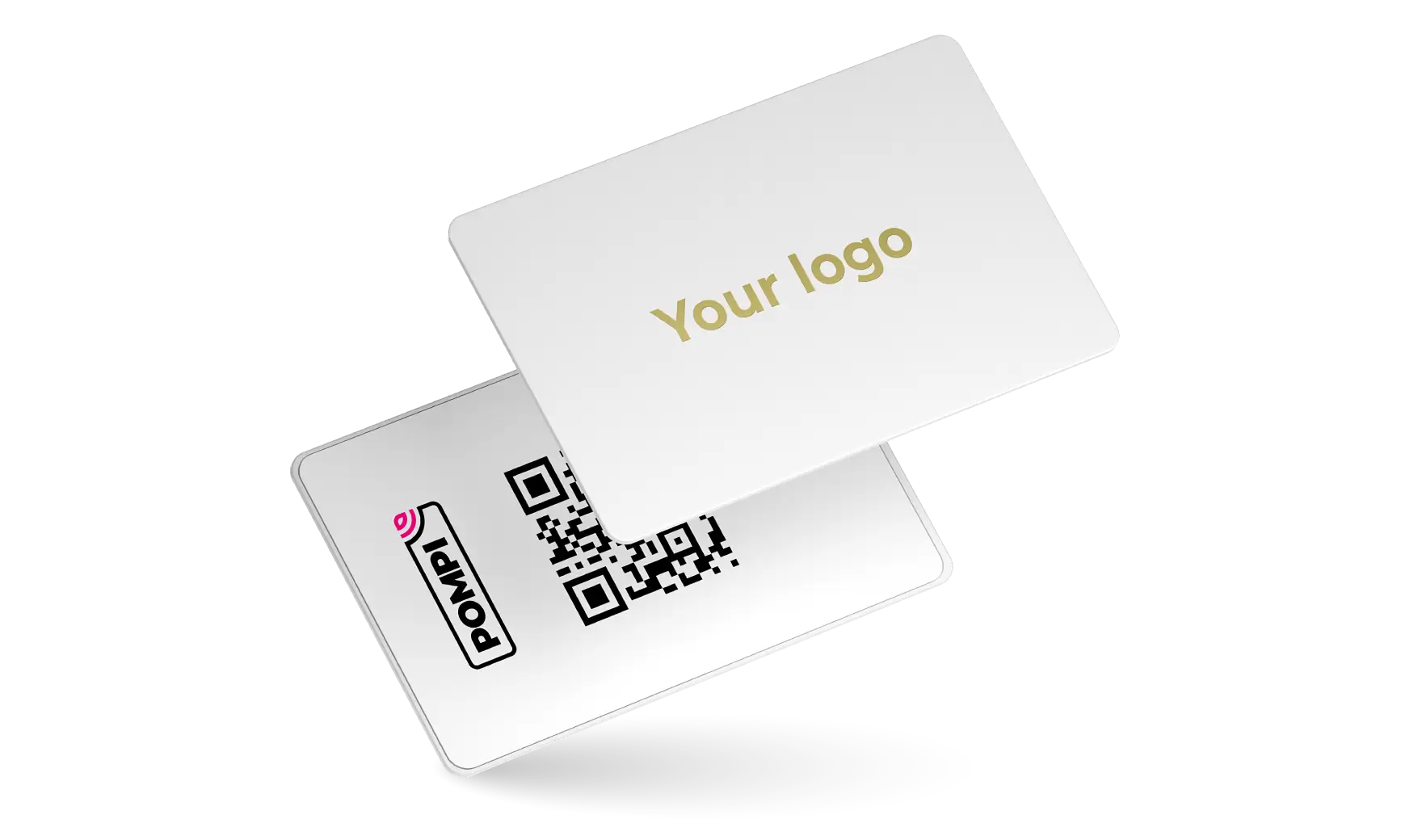 White custom metal NFC card for B2B customer support