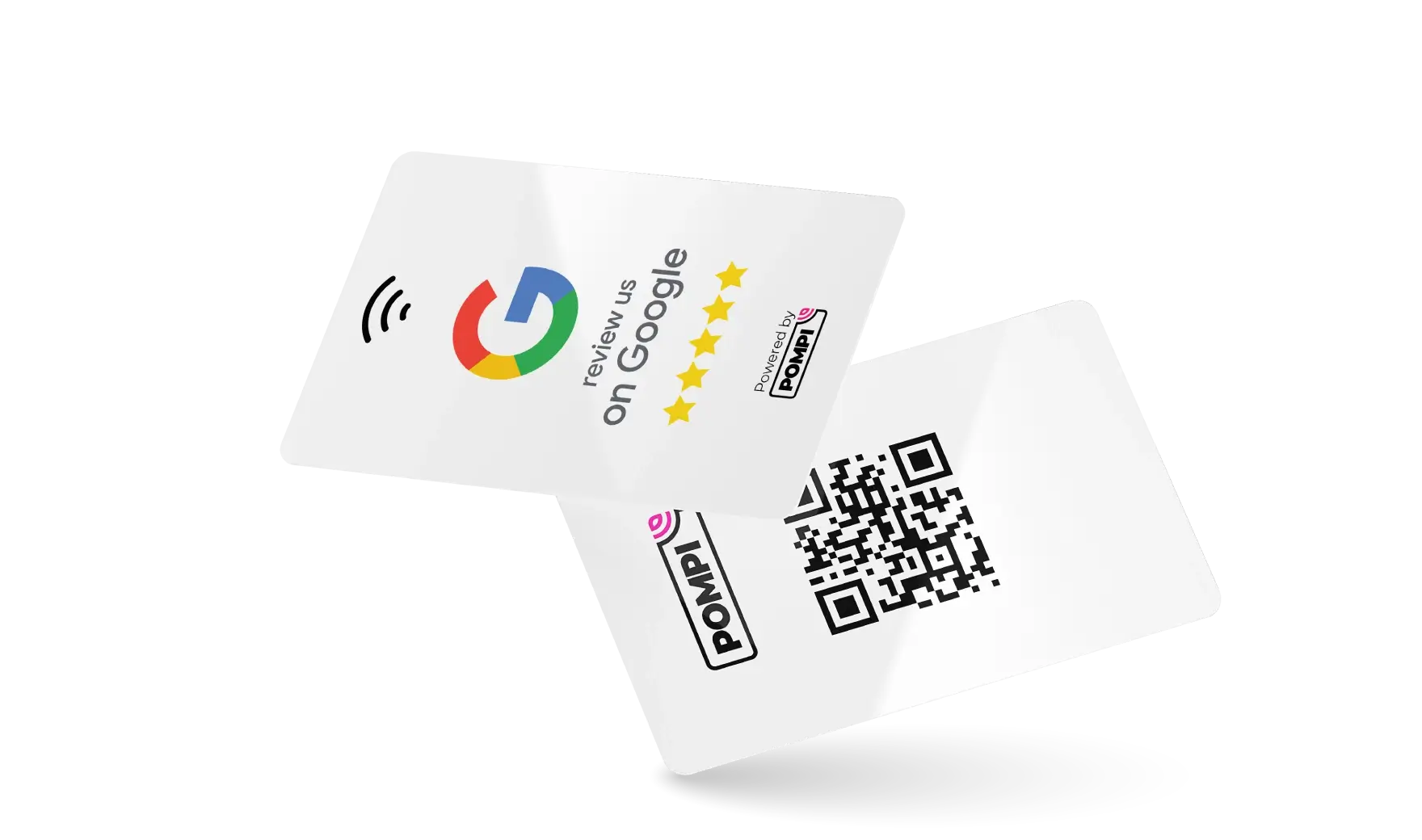 White NFC review card for a beauty salon