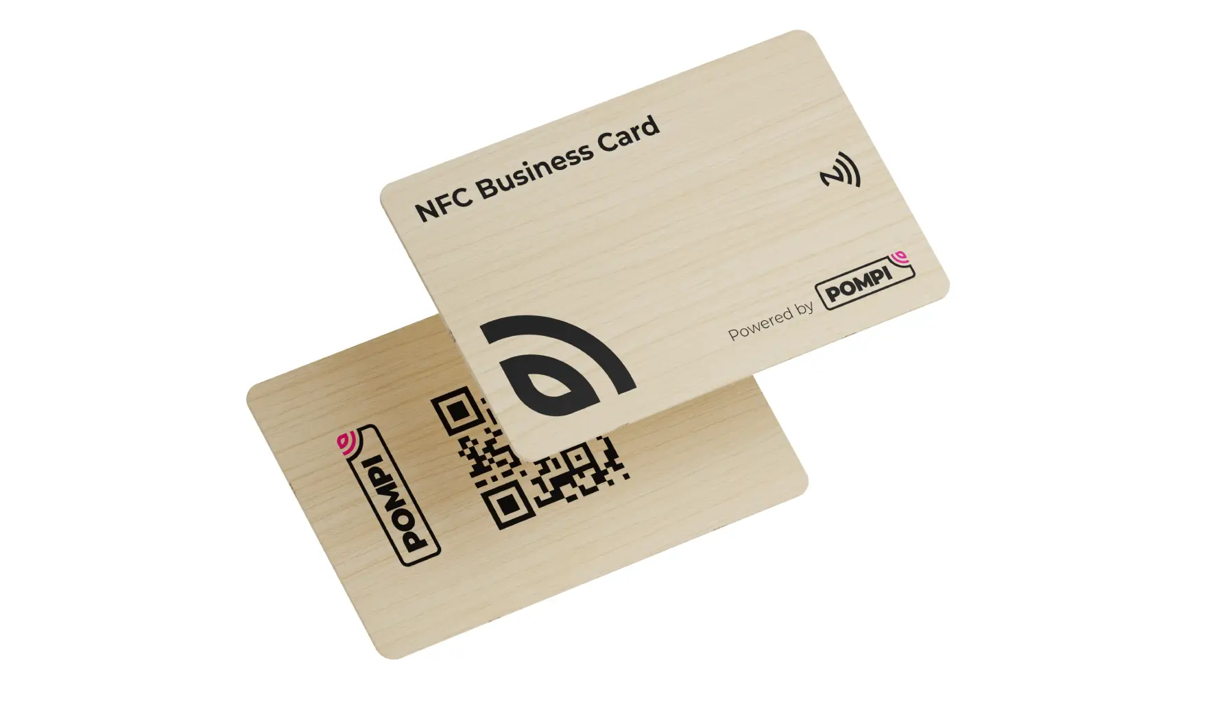 Maple wooden NFC business card for an architect or builder