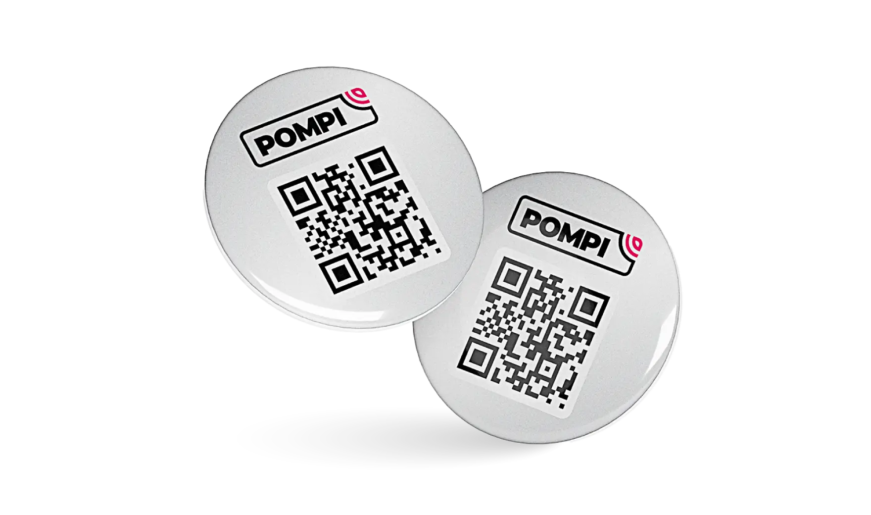 Silver NFC sticker for a retail product display